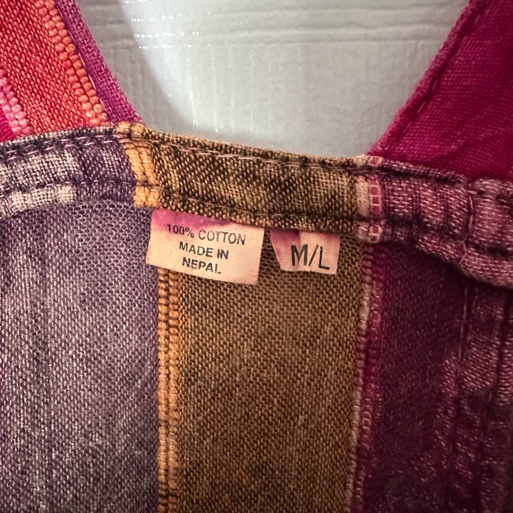 Patchwork Multicolor Cotton Overalls - image 3